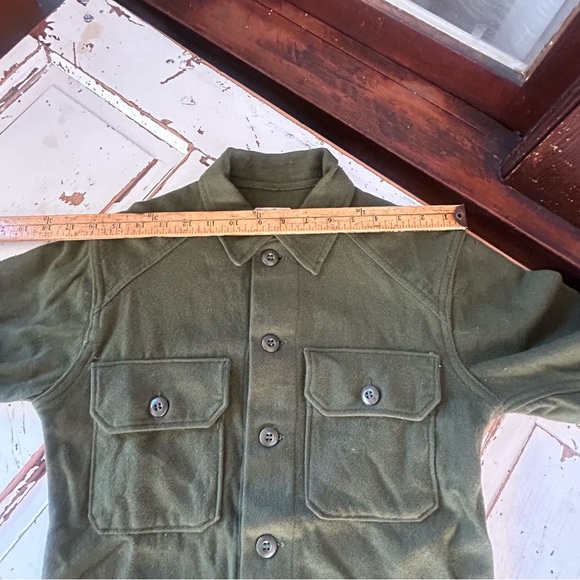 Vintage US Army 1970's Olive Green 108 Shirt Man’s Field X Small - Picture 2 of 13